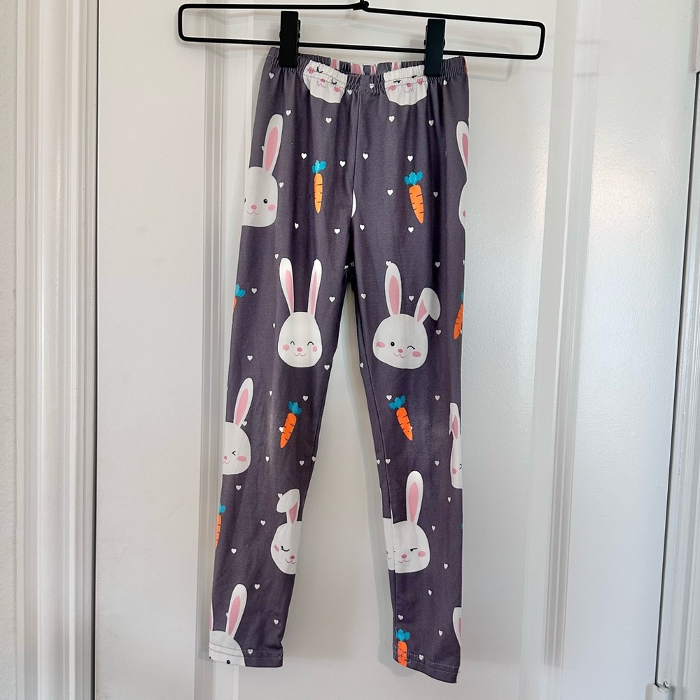 Kids Gray Bunny Print Leggings